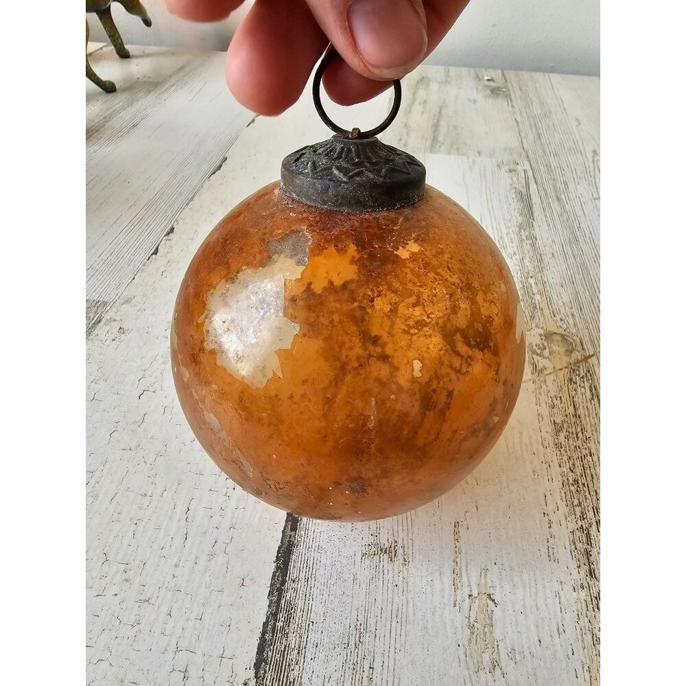 vintage Kugel ? Glass bowl yellow ornament vintage antique Xmas tree